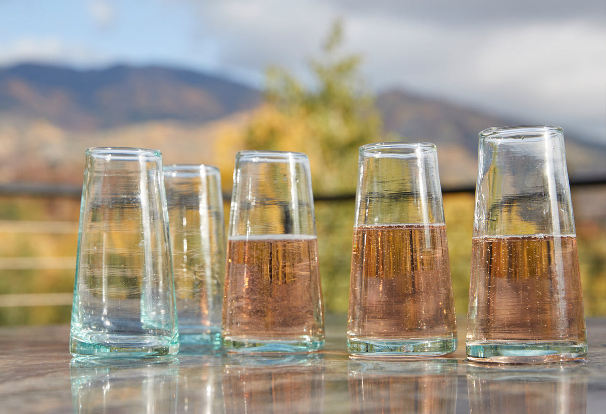 Moroccan Cone Champagne Glasses — Set of 6, Hand-Blown