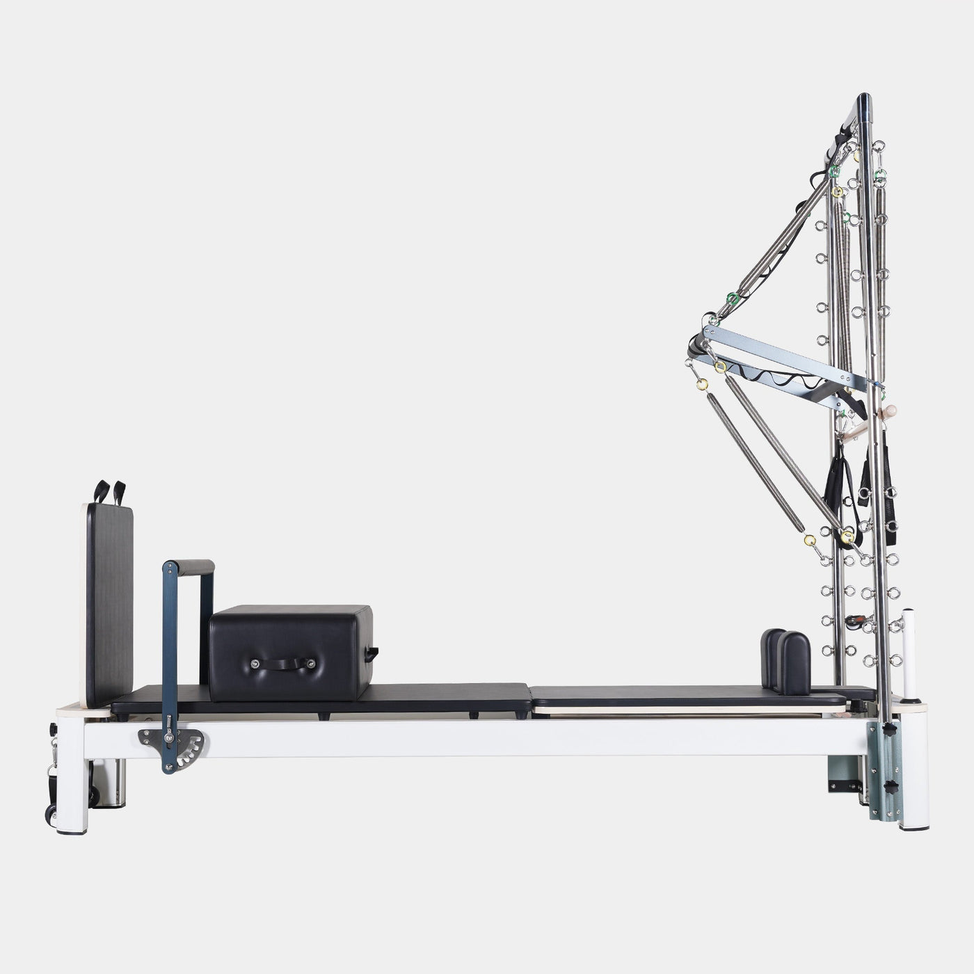Aluminum Pilates Reformer with Tower, a Pilates reformer with tower attachment