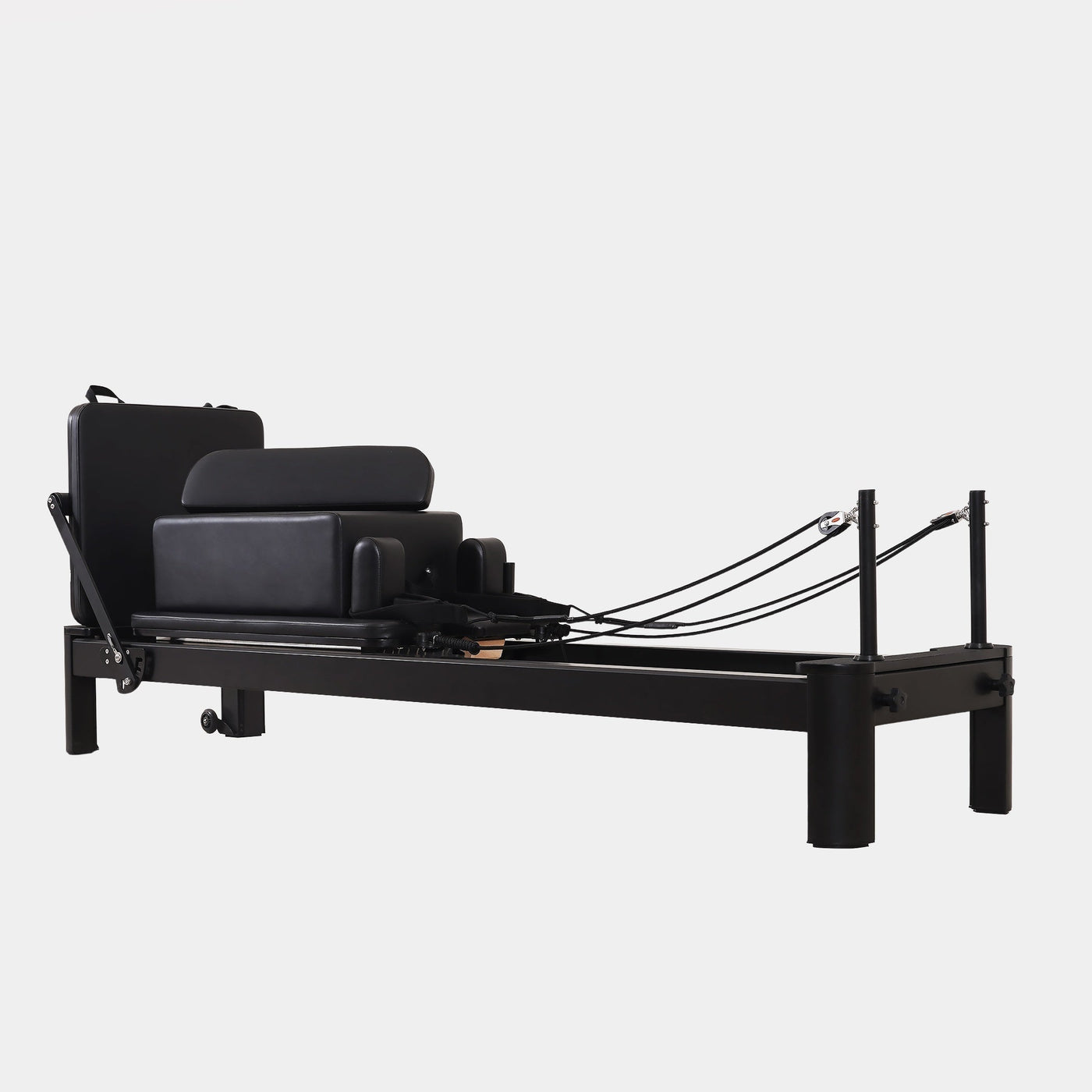Black Aluminum Pilates Reformer, a Pilates reformer for home or studio use