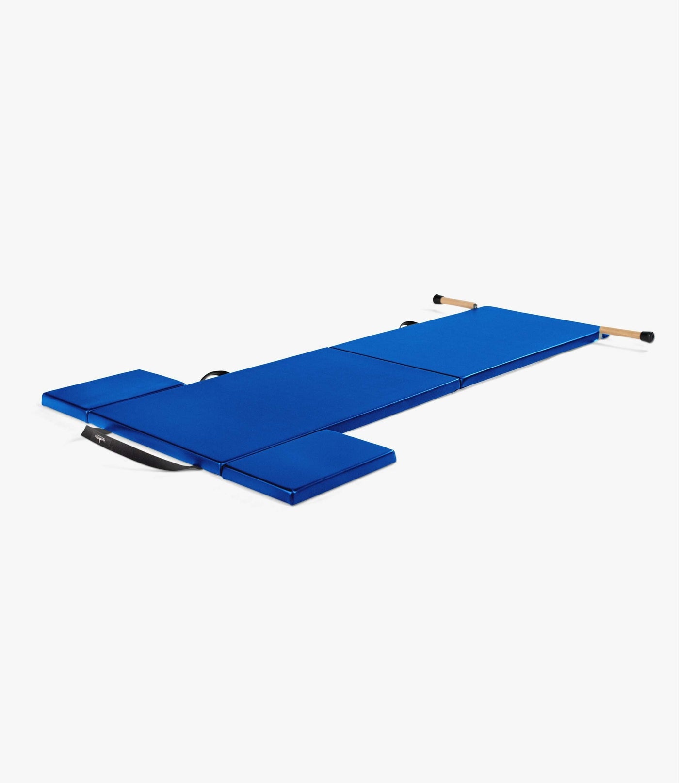 Classical Folding Pilates Mat with Side Pads & Wooden Handles, a folding Pilates mat