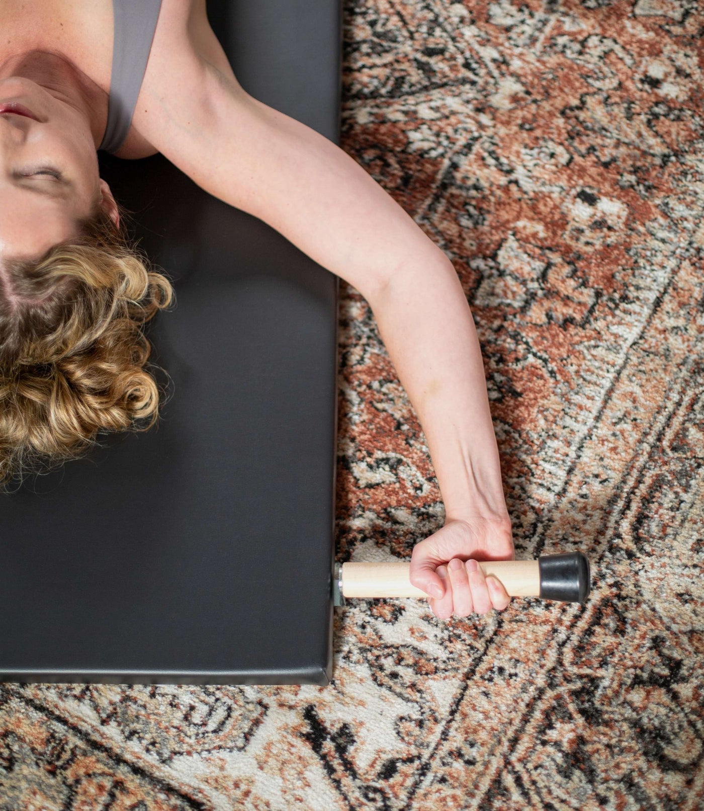 Classical Folding Pilates Mat with Side Pads & Wooden Handles