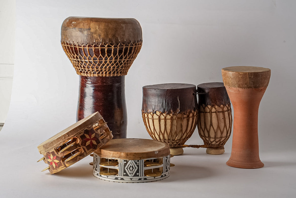 Moroccan Darbouka Drum — Ceramic and Goat Leather