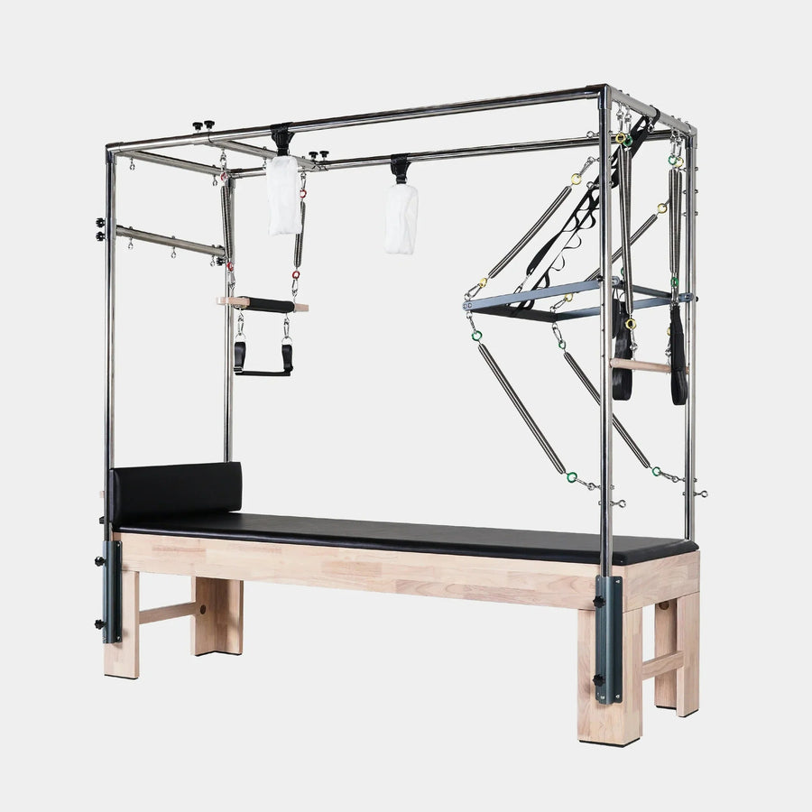 Pilates Trapeze Table Cadillac – Wood, a Pilates Cadillac trapeze table for advanced training